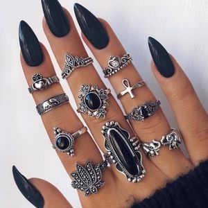 Bohemian Style 11PC  Ring Set